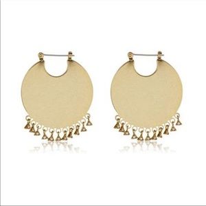 Luv Aj Dangle Disc Statement Hoops - Gold (NWOT)